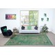 Chinese Art Deco Design Handmade Wool Area Rug in Green Color