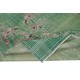 Chinese Art Deco Design Handmade Wool Area Rug in Green Color