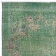 Chinese Art Deco Design Handmade Wool Area Rug in Green Color