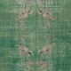 Chinese Art Deco Design Handmade Wool Area Rug in Green Color