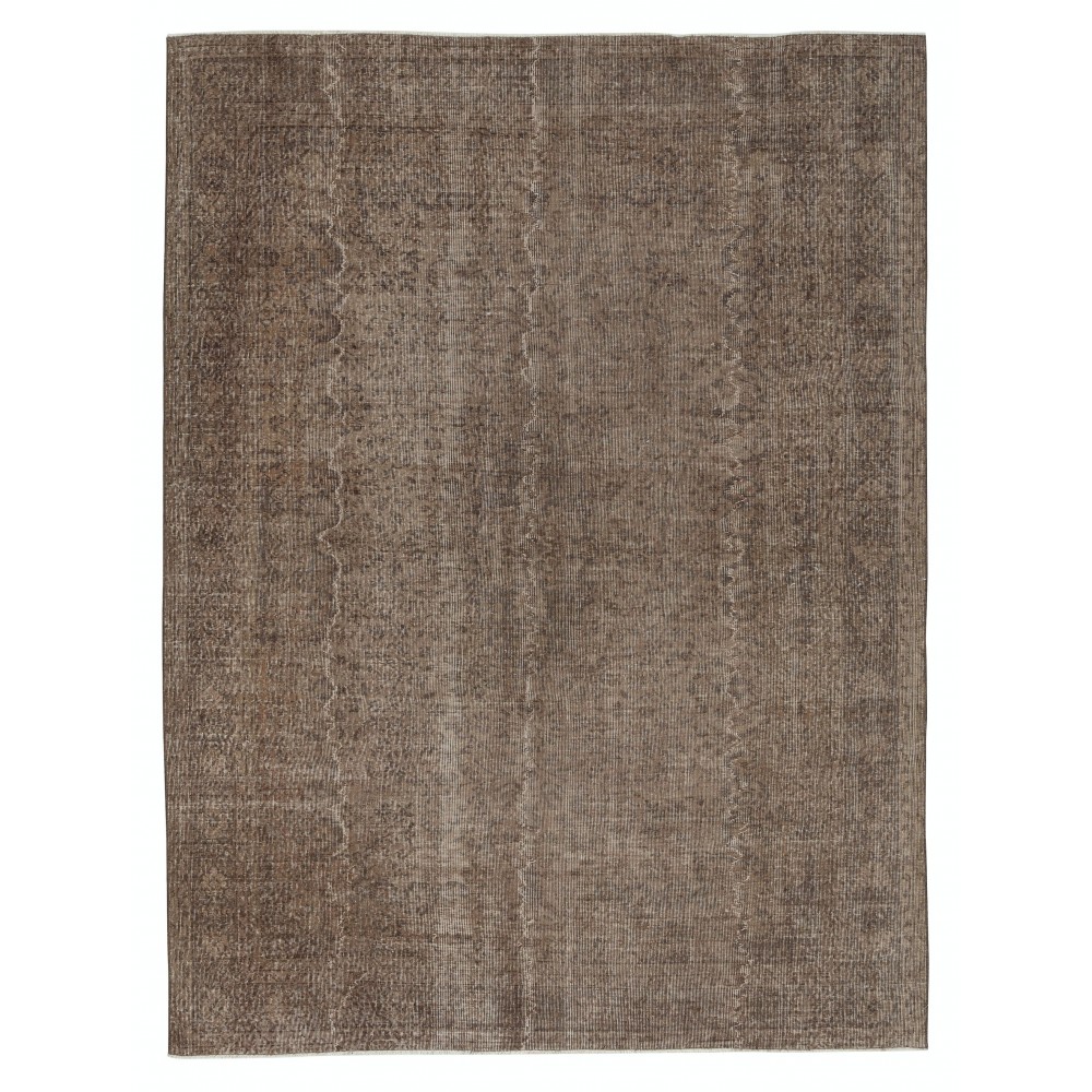 Handmade Anti-bacterial Wool Area Rug. Brown Color Hand Knotted Turkish Rug