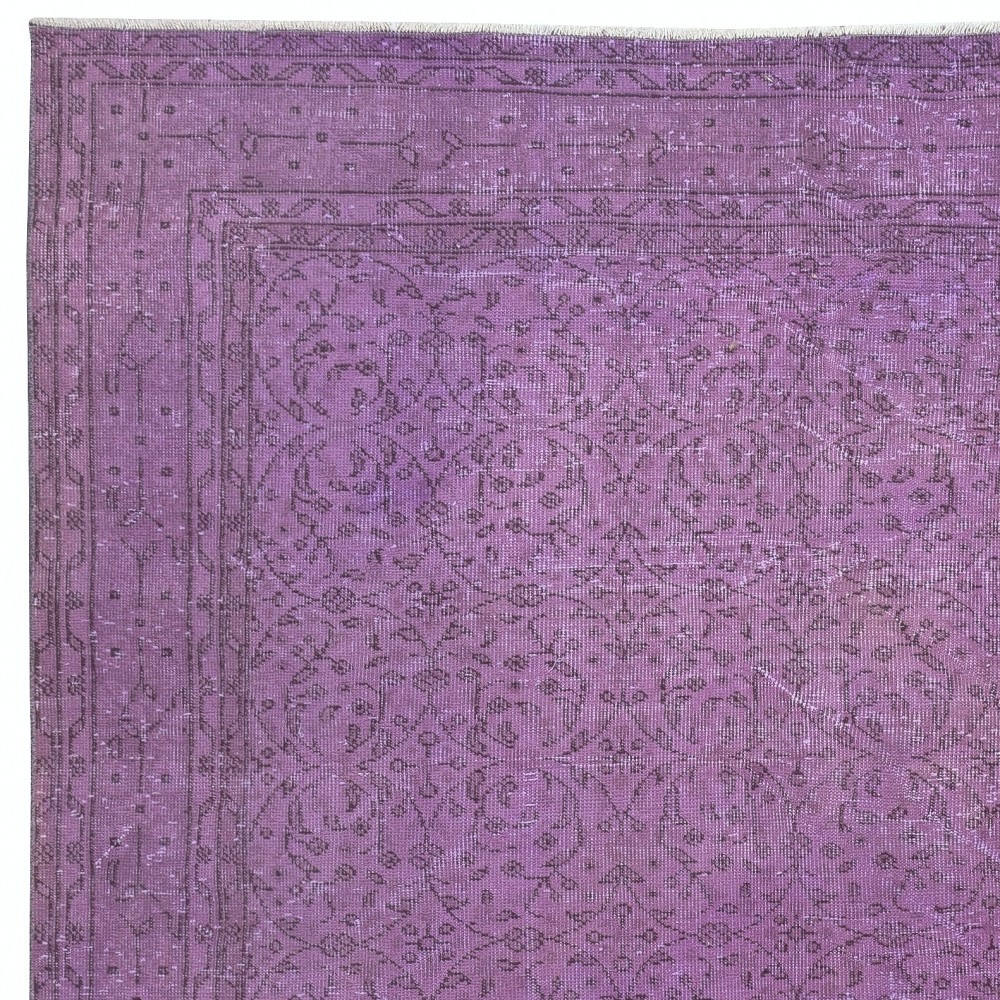 Modern Purple Color Area Rug, Handmade Turkish Carpet, Bohemian Home Decor