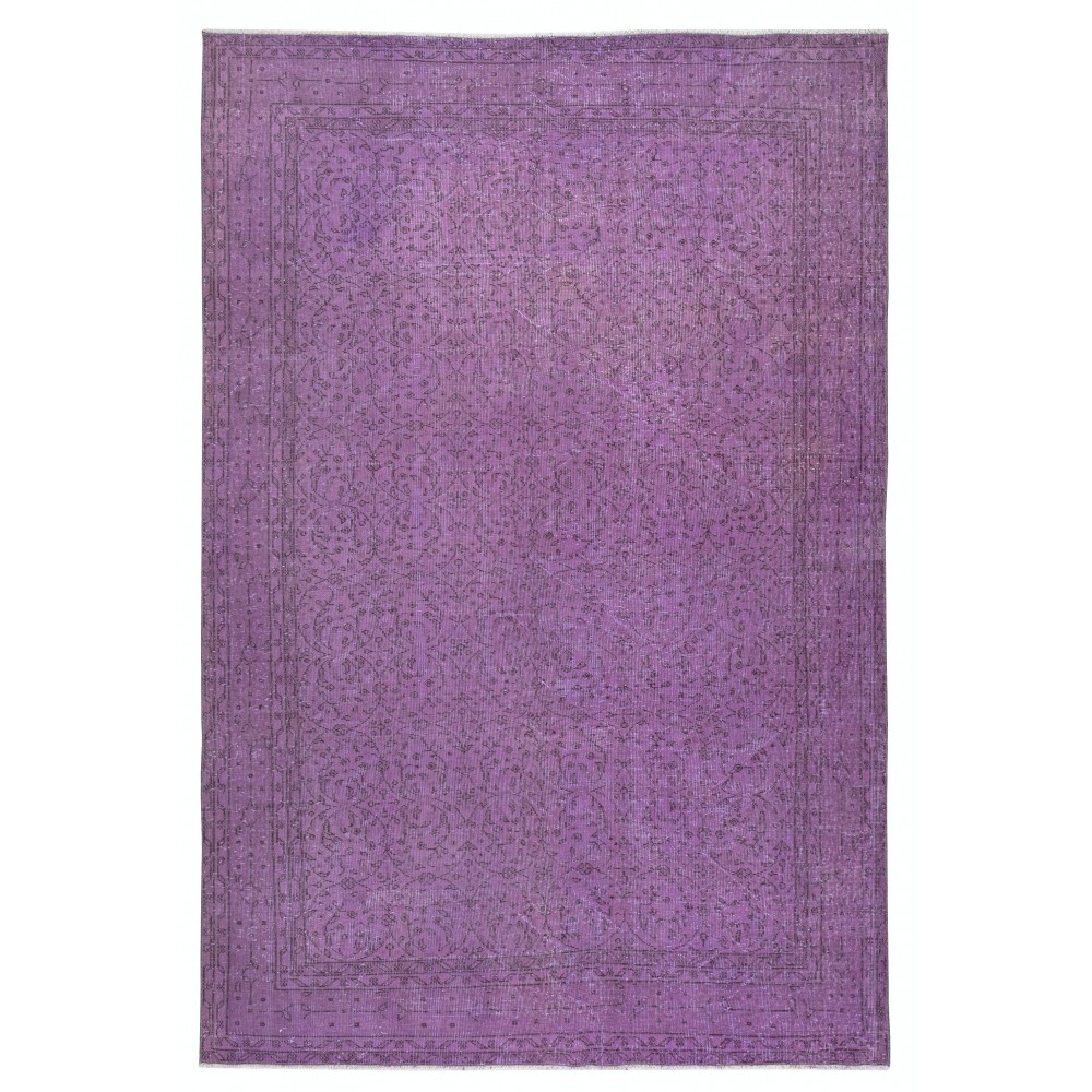Modern Purple Color Area Rug, Handmade Turkish Carpet, Bohemian Home Decor