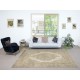 One of a kind Vintage Beige Turkish Rug. Handmade Sun Faded Carpet