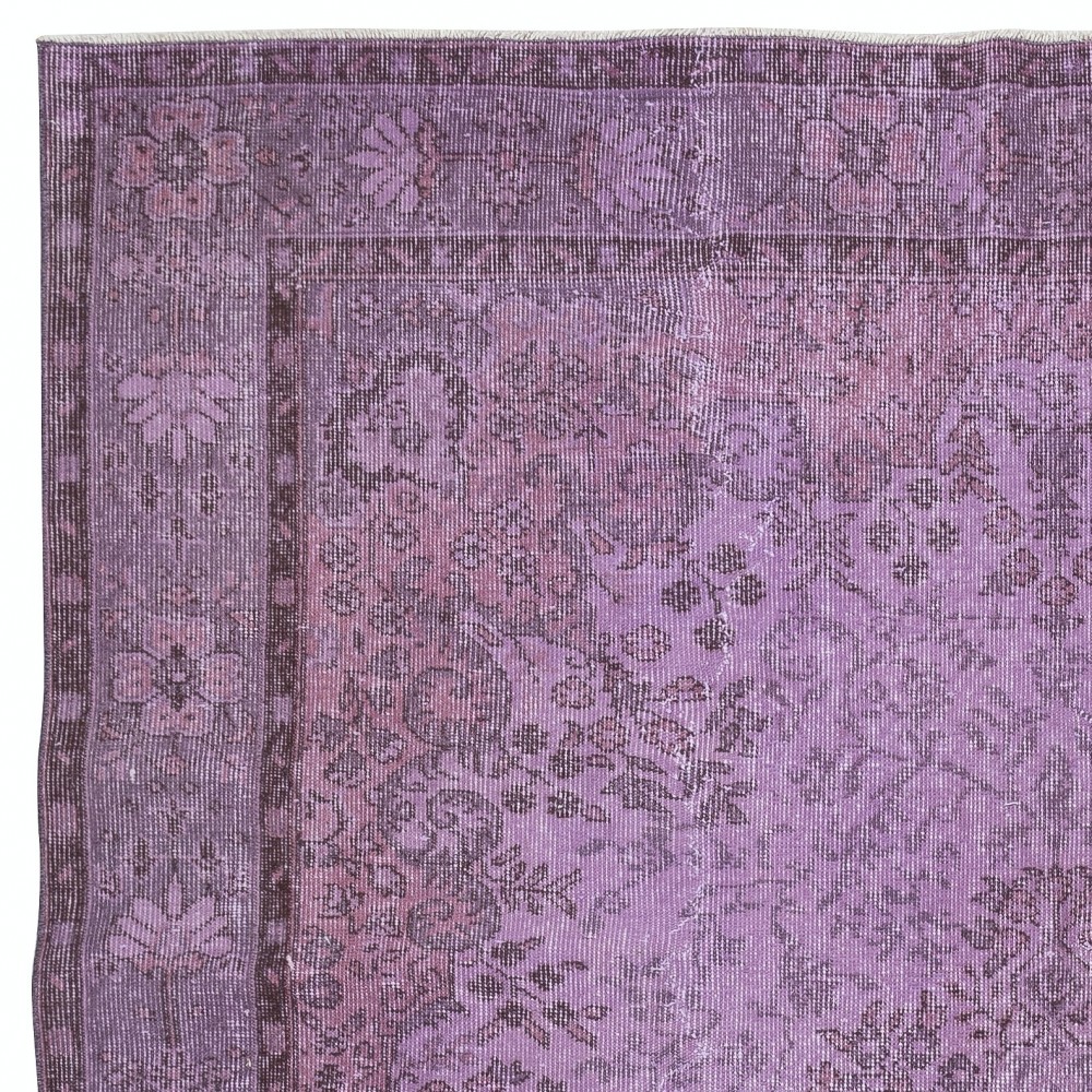 Purple Color Handmade Large Area Rug from Turkey, Great 4 Modern Interiors