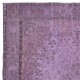 Purple Color Handmade Large Area Rug from Turkey, Great 4 Modern Interiors