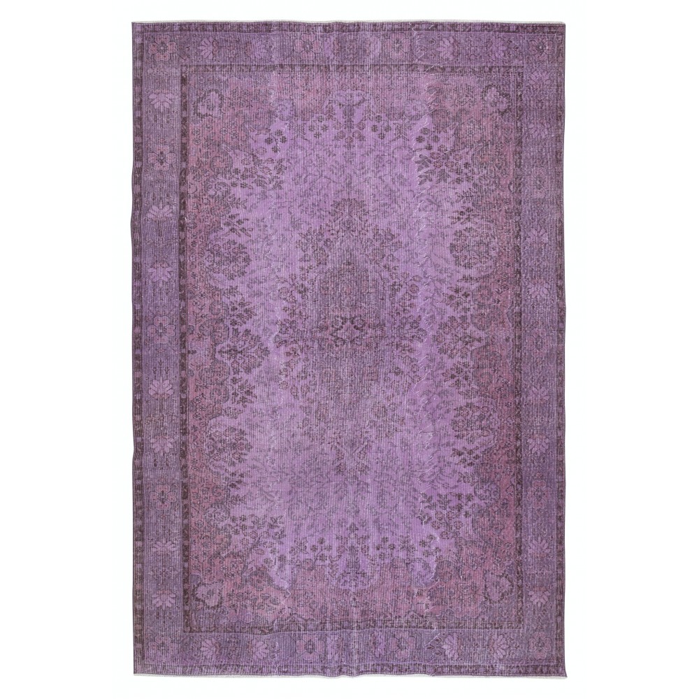 Purple Color Handmade Large Area Rug from Turkey, Great 4 Modern Interiors