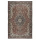 Vintage Turkish Wool Area Rug. One of a kind Handmade Carpet