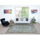Hand Knotted Light Blue Color Area Rug, Modern Medallion Design Turkish Carpet