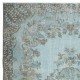 Hand Knotted Light Blue Color Area Rug, Modern Medallion Design Turkish Carpet