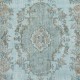 Hand Knotted Light Blue Color Area Rug, Modern Medallion Design Turkish Carpet