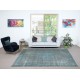 Contemporary Wool Area Rug in Blue Color. Hand-Knotted in Turkey