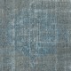 Contemporary Wool Area Rug in Blue Color. Hand-Knotted in Turkey