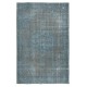 Contemporary Wool Area Rug in Blue Color. Hand-Knotted in Turkey