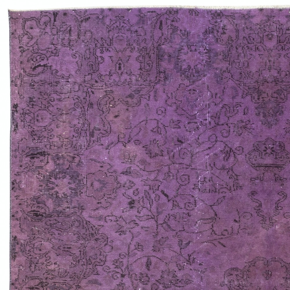 Modern Turkish Floor Rug in Purple Color, Handmade Carpet for Kitchen and Living Room