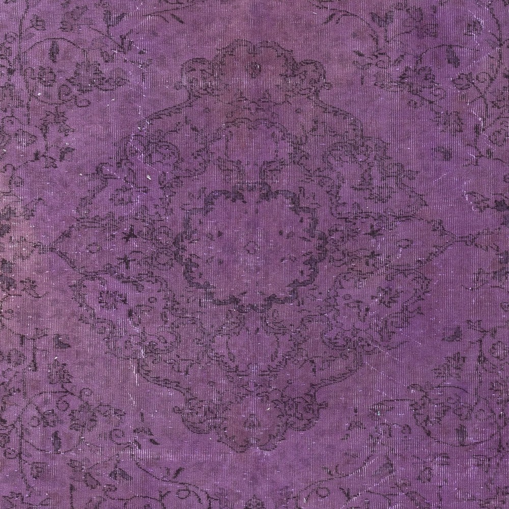 Modern Turkish Floor Rug in Purple Color, Handmade Carpet for Kitchen and Living Room