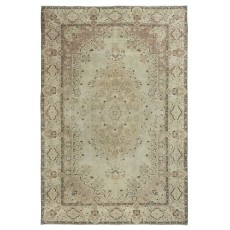 One of a kind Vintage Rustic Turkish Area Rug. Handmade Sun Faded Carpet for Country & Farmhouse Decor