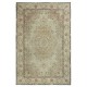 One of a kind Vintage Rustic Turkish Area Rug. Handmade Sun Faded Carpet for Country & Farmhouse Decor
