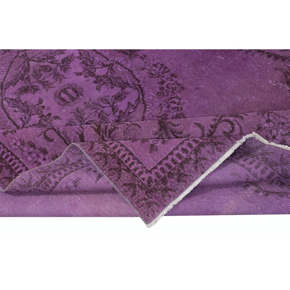Modern Purple Color Area Rug, Handmade Turkish Carpet, Bohemian Home Decor