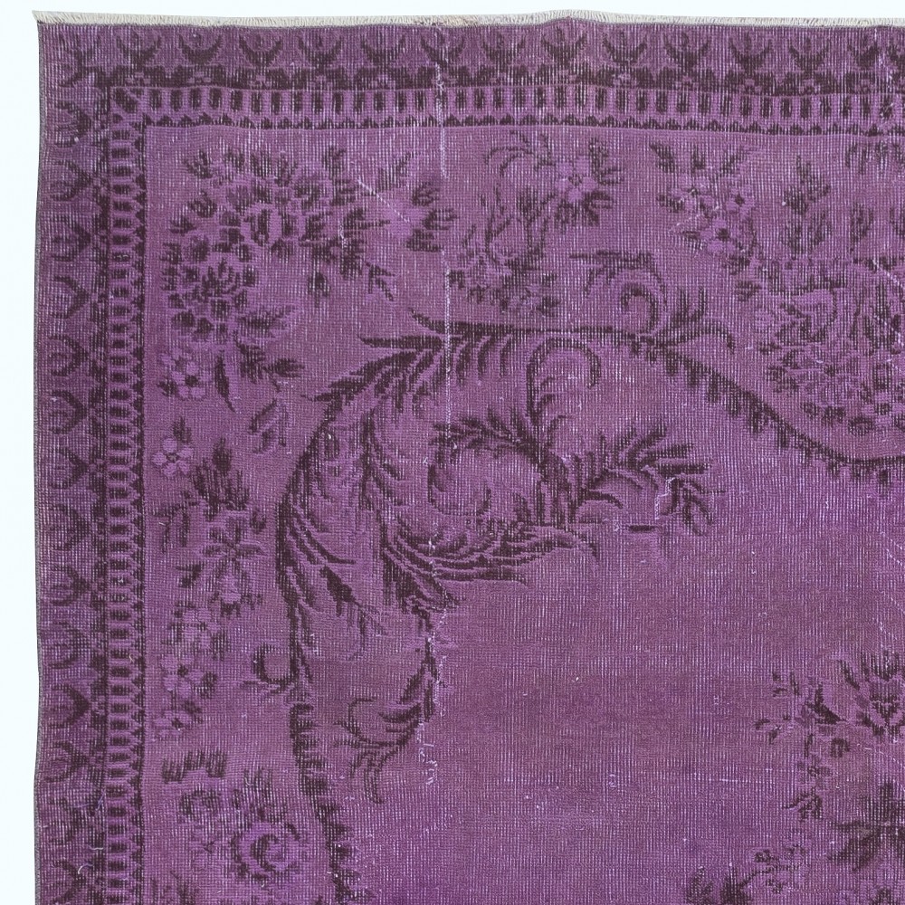 Modern Purple Color Area Rug, Handmade Turkish Carpet, Bohemian Home Decor