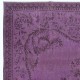 Modern Purple Color Area Rug, Handmade Turkish Carpet, Bohemian Home Decor