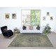 Decorative Hand Knotted Turkish Wool Area Rug in Green Color