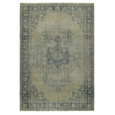 Decorative Hand Knotted Turkish Wool Area Rug in Green Color