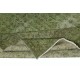 Contemporary Handmade Floral Patterned Turkish Large Area Rug in Green Color