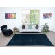 Overdyed Wool Navy Blue Area Rug, Handmade in Turkey, Modern Large Carpet
