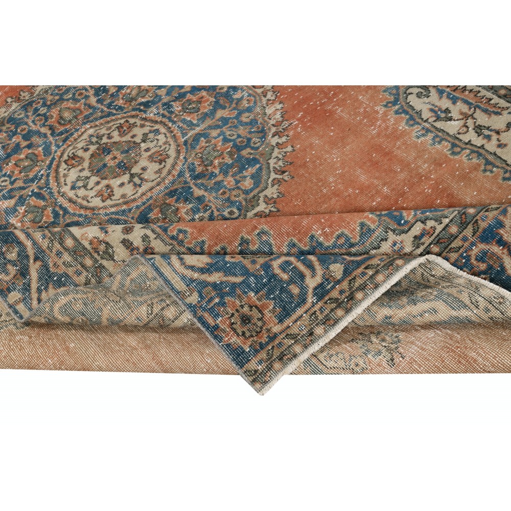 Traditional Vintage Handmade Turkish Wool Area Rug