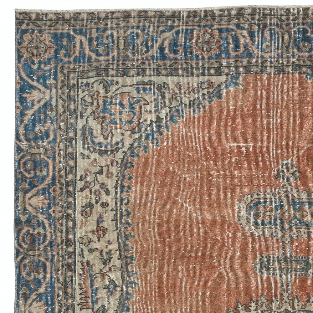Traditional Vintage Handmade Turkish Wool Area Rug