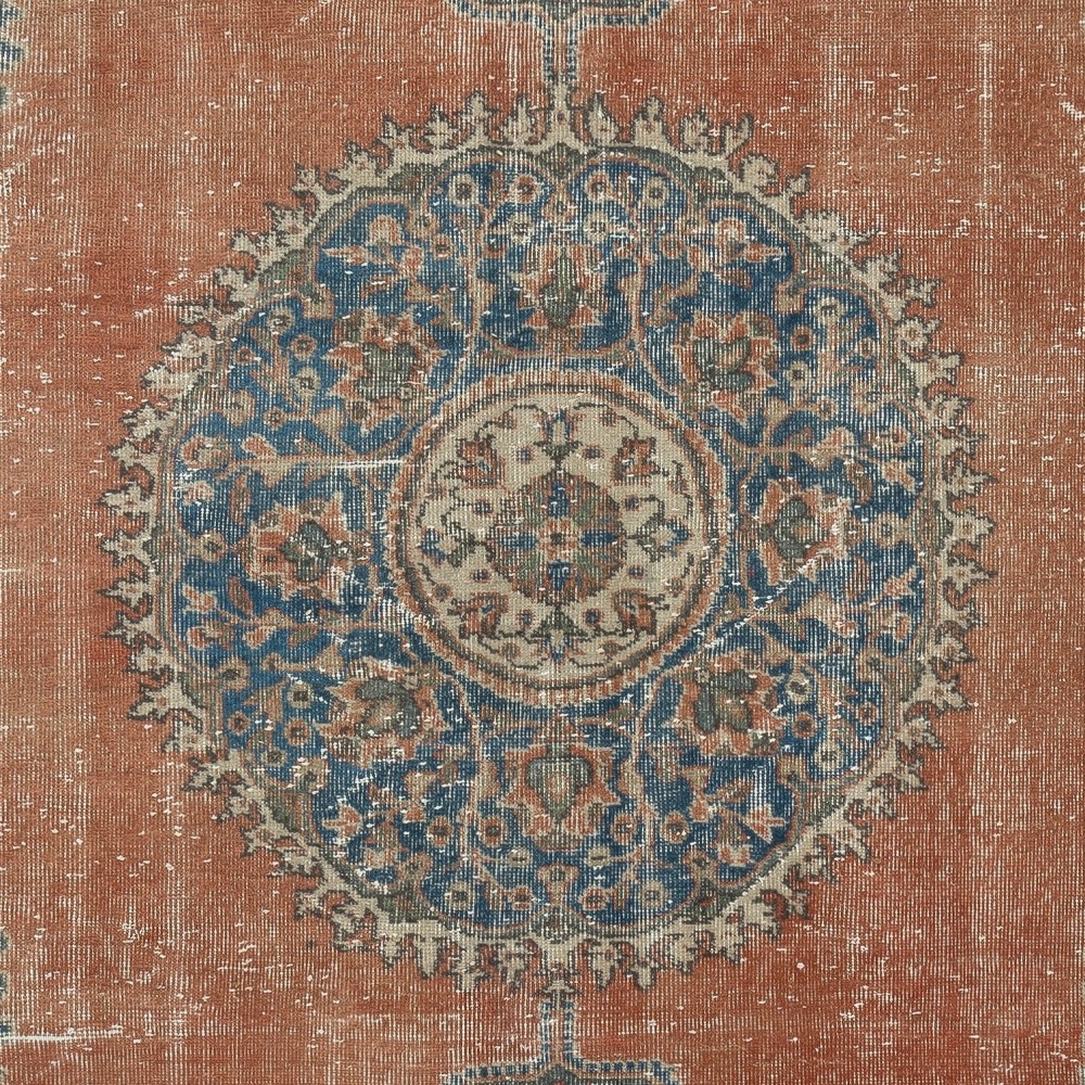 Traditional Vintage Handmade Turkish Wool Area Rug