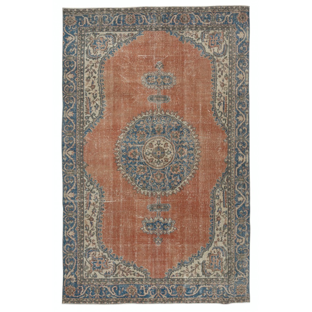 Traditional Vintage Handmade Turkish Wool Area Rug