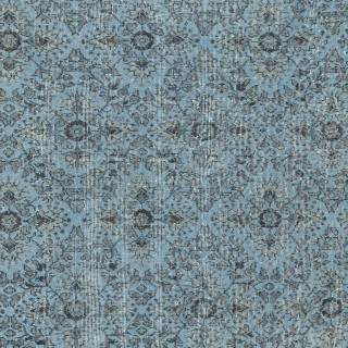 Contemporary Handmade Blue Color Turkish Wool Area Rug with Floral Design Contemporary Handmade Blue Color Turkish Wool Area Rug with Floral Design
