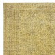 Vintage Handmade Floral Patterned Turkish Area Rug dyed in Yellow 4 Modern Interiors