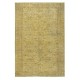 Vintage Handmade Floral Patterned Turkish Area Rug dyed in Yellow 4 Modern Interiors