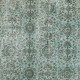 Overdyed Wool Light Blue Area Rug. Modern Floral Design Large Carpet