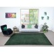 Dark Green Color Wool Area Rug for Modern Interiors, Handmade in Turkey