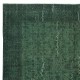 Dark Green Color Wool Area Rug for Modern Interiors, Handmade in Turkey