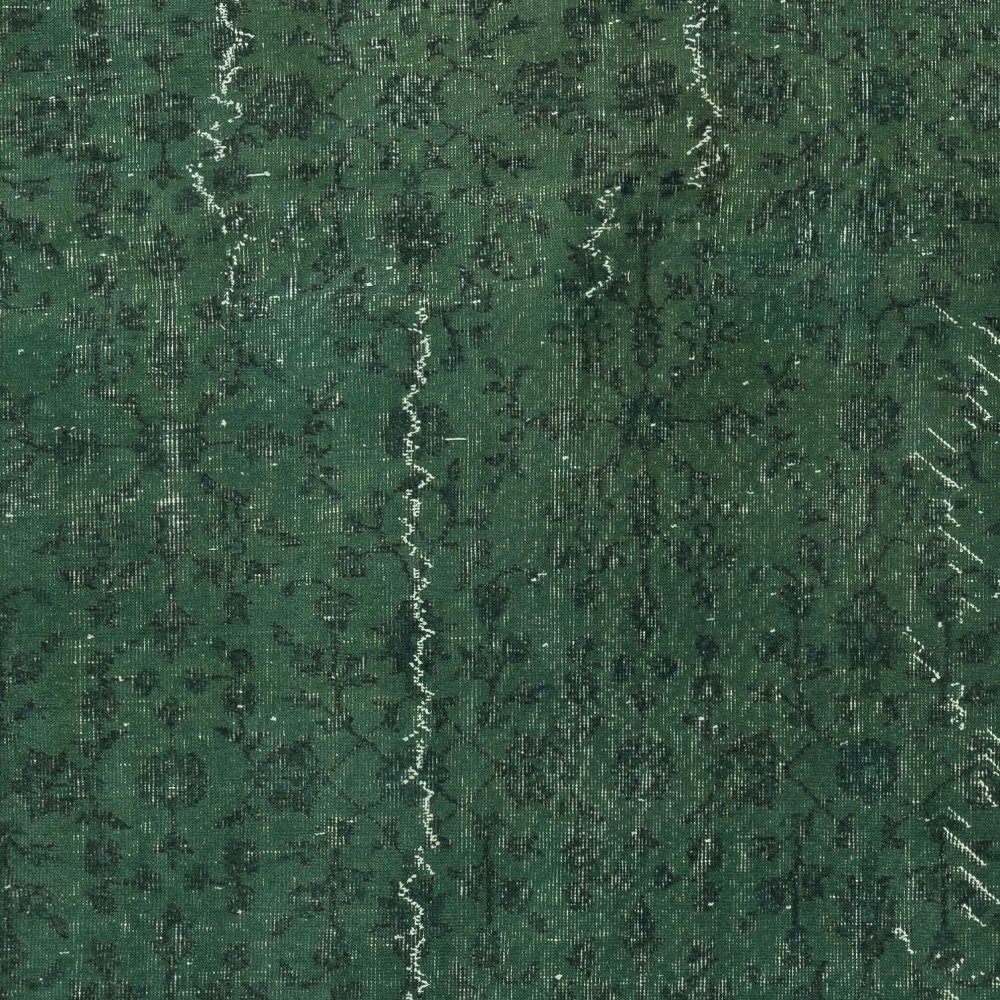 Dark Green Color Wool Area Rug for Modern Interiors, Handmade in Turkey