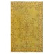 Contemporary Living Room Rug in Yellow, Hand Knotted Turkish Area Rug with Medallion Design