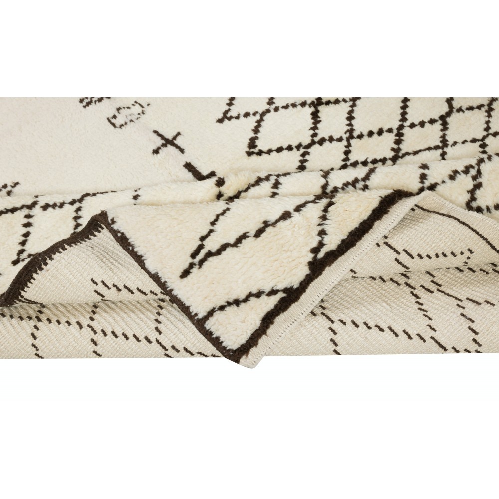 Modern Moroccan Tulu Rug, 100% Natural Wool, Beni Ourain Carpet