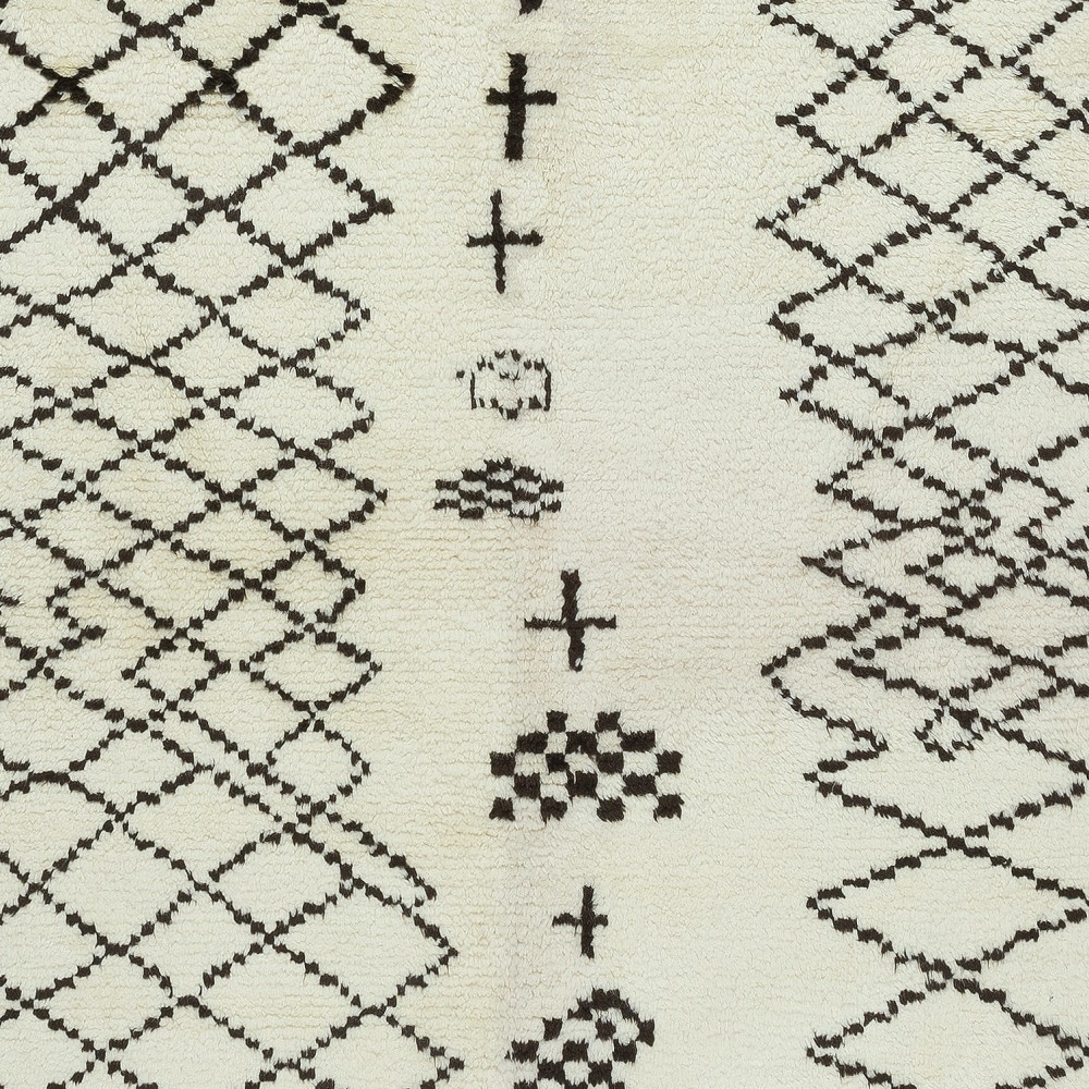 Modern Moroccan Tulu Rug, 100% Natural Wool, Beni Ourain Carpet