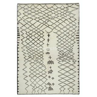 Modern Moroccan Tulu Rug, 100% Natural Wool, Beni Ourain Carpet