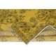 Vintage Turkish Area Rug redyed in Yellow Color for modern interiors