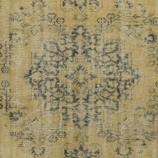 Rustic Unique Handmade Area Rug, 1960s Sun Faded Turkish Carpet