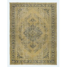 Rustic Unique Handmade Area Rug, 1960s Sun Faded Turkish Carpet
