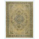 Rustic Unique Handmade Area Rug, 1960s Sun Faded Turkish Carpet