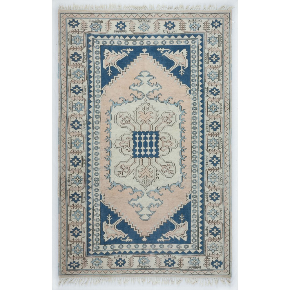 Decorative Vintage Handmade Turkish Area Rug, 100% Wool