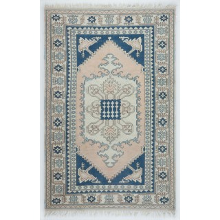 Decorative Vintage Handmade Turkish Area Rug, 100% Wool